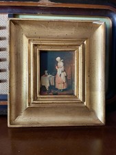 Quadro vintage fiammingo con cornice dorata