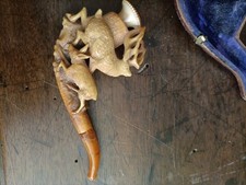  Antica Pipa schiuma di mare con Scatola e bocchino originale Anno 1800