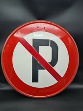 Scudo originale anni 50 cartello stradale Italia originale no parcheggio diviso di parcheggio.