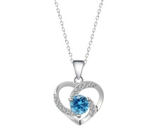 Collana Donna argento Sterling 925 con zirconi a forma di cuore