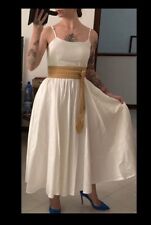 Raro Abito Zara Voluminoso Ecrù Estate 2019 Ed Limitata Cotone Lino Gonna Ruota