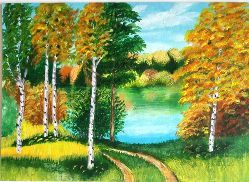 Dipinto paesaggio acrilico