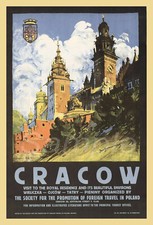 STAMPA POSTER VINTAGE CRACOVIA POLONIA VIAGGIO A4