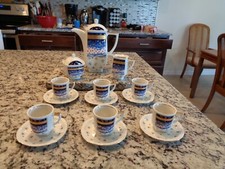 Set da tè THUN blu con bordo