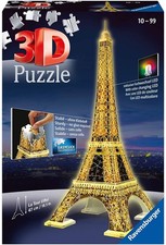 Ravensburger- Tour Torre Eiffel Puzzle 3D con LED, Edizione Speciale Notte, 216 
