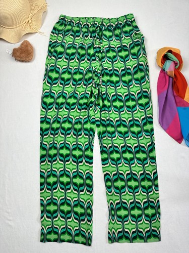 Pantalone zara viscosa verde - zara,