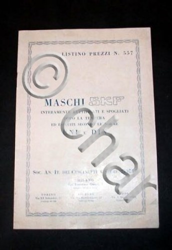 Catalogo listino maschi skf - maschi,