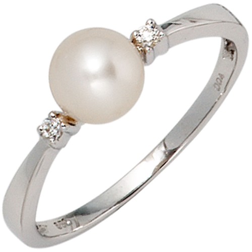 Anello donna perla diamanti - perla,