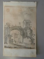 Antico disegno 6x13 - disegno, 17,6x13,9