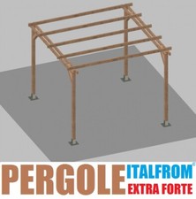 Pergola in Legno impregnata Gazebo Tettoia Extra Forte Tassellare 3X3X2,5 h