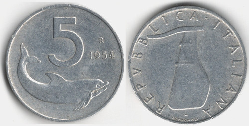 Italia lire 1954 firma - lire,, (firma