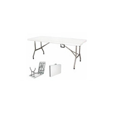 TAVOLO PICNIC BIRRERIA PIEGHEVOLE VALIGETTA BIANCO 181X74X74 CM USATO COME NUOVO