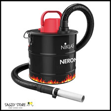 BIDONE ASPIRACENERE 1000W 18L FILTRO HEPA PER STUFA PELLET CAMINO E BBQ