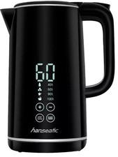 Bollitore Elettrico Hanseatic 1,5 L | Senza Fili | Display Digitale | 2200 W 