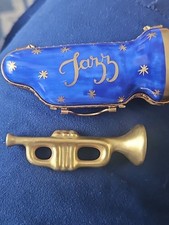 Scatola portagioie Limoges peint tromba jazz principale 