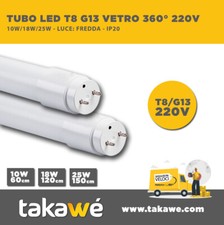 T8 G13 TUBO NEON LED VETRO
