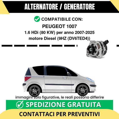 Alternatore peugeot 1007 6 - alternatore,