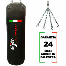 Gym Power Sacco Boxe Pugilato Vuoto Professionale da Riempire 100x40 cm + Catene