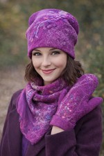 Set lana feltro fucsia