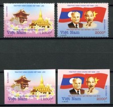 Vietnam 2012 Dipl. Relazioni Laos Bandiera Tempio Bandiere Dentellate Non Dentellate MNH