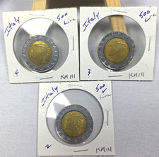 (3) ITALY 500 LIRE COINS