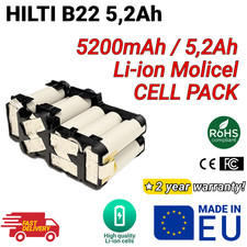 Pacchetto di celle agli ioni di litio per Hilti B22 5,2Ah 5200 mAh 21,6V