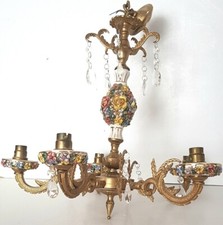 Lampadario floreale vintage in