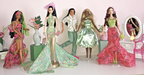 Barbie elvis pink label ken - label,