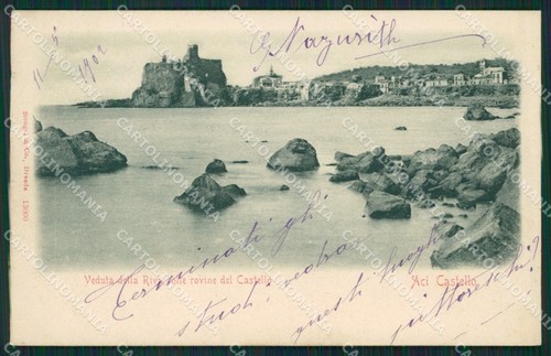 Catania aci castello cartolina - aci,