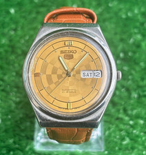 Seiko 5 Automatico || Quadrante Oro || Orologio Uomo Vintage || 21 Gioielli