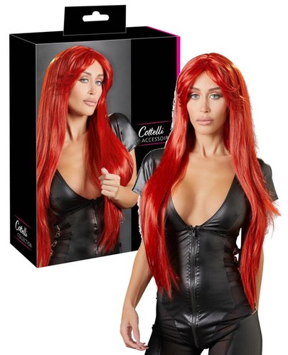 Parrucca rossa sintetica donna