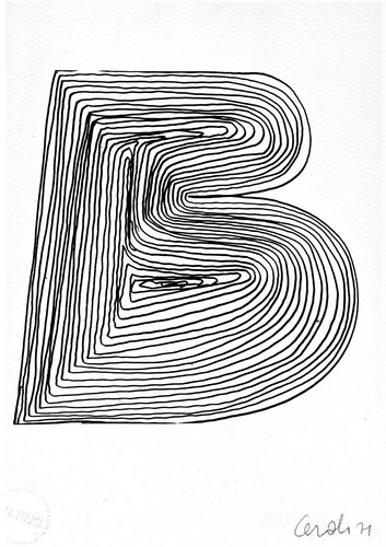 Mario ceroli lettera - ceroli, "b"