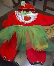 "COSTUME VESTITO ABITO DI CARNEVALE FRAGOLA BAMBINO CARNAVAL 3/4 ANNI IN BOX"