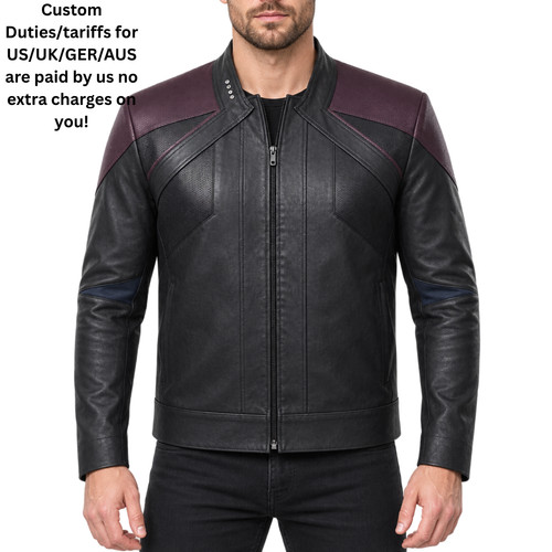 Giacca pelle uomo star black - giacca,