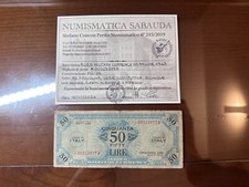 ALLIED MILITARY CURRENCY 50 AM LIRE 1943 BILINGUE R3 SERIE SOSTITUTIVA MB/BB