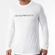 EMPORIO ARMANI T-shirt bianca EA maglietta uomo manica lunga - Taglia.: M L XL XXL nuovo