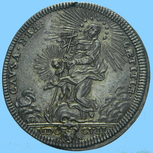 Clemente testone 1707 a - 1707,