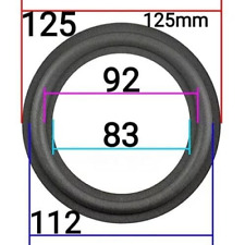 Sospensione Woofer 125mm in FOAM! Bordo casse riconatura ribordatura 12 13 cm
