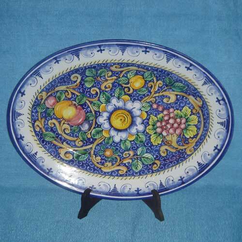 Ricceri vassoio ovale ceramica - ricceri,