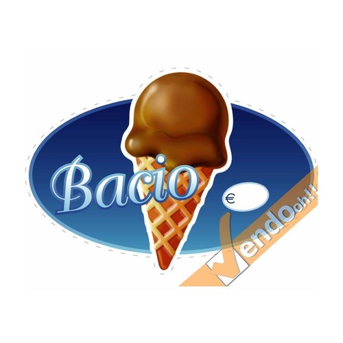 Adesivo sagomato scritta bacio - sagomato,