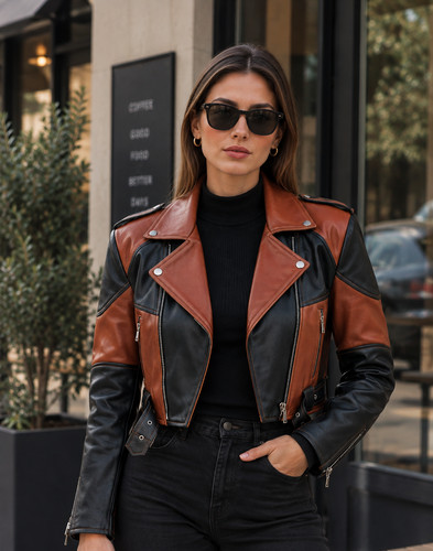 Giacca motociclista donna - giacca,
