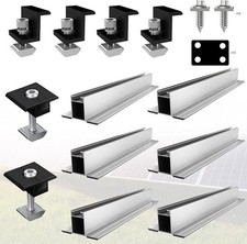 12 Pezzi Kit Staffe Fotovoltaico, Staffe per Pannelli Fotovoltaici Tetto Allumin