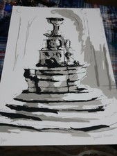 GUIDO VENIERI PITTORE - STAMPA NUMERATA E FIRMATA 38/100 30X44 CM FONTANA