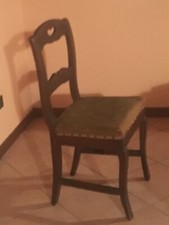 Sedia Antica fine 800'  in legno e tessuto - Bellissima - Vintage Originale