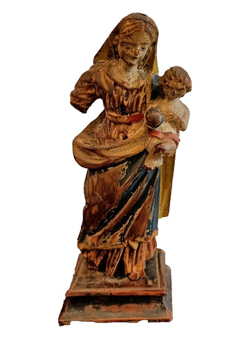 Antica statuetta legno - antica,
