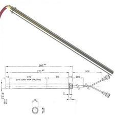 Resistenza accensione stufe a pellet 12,5mm 28cm 470w EdilKamin italiana camini