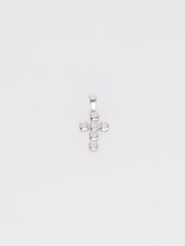 Ciondolo croce con brillanti oro bianco 18kt