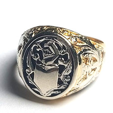 Anello da uomo in oro massiccio 18k vintage anni '60 Italia sigillo