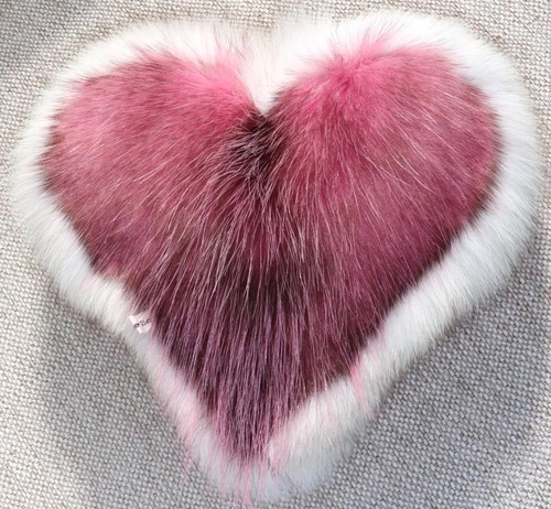 Pelliccia cuore cuscino - pelliccia,