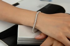 Bracciale Tennis 8,50Ct Creato in Laboratorio Diamante Taglio Tondo Placcato Oro Bianco 14K 7,5"
